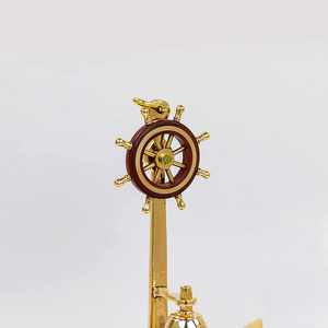 Campana de Servicio Marítima de Latón Vintage con Ancla y Rueda de Barco, Decoración Náutica para Barco, Hogar o Zona Costera - Product Image 2