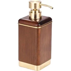 เครื่องจ่ายสบู่ทำจากไม้ชีแฮมทำด้วยมือพร้อมปั๊มทองเหลือง - Product Image 1
