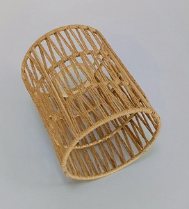 Best Design Cylinder Raffia Cylinder <b>Drum</b> Lampshades for Pendant Chandeliers with E27 Fittings in customized iron wire for hotel - Product Image 5