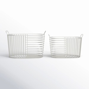 Decorative Black Iron Eco-friendly Vintage <b>Storage</b> <b>Basket</b> with Handles Multi-Purpose Home Organizer - Product Image 1