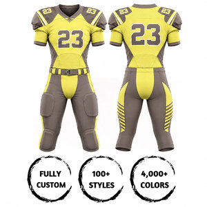 Maillot de football américain personnalisé pour homme adulte, impression par sublimation, polyester respirant, col en V, manches courtes, uniforme d'équipe ajusté - Product Image 1