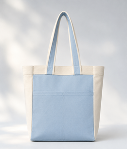 Two Tone Canvas <b>Tote</b> Bag Reusable Shopping Carryall Shoulder Handbag for Grocery <b>Travel</b> Daily Use - Product Image 5