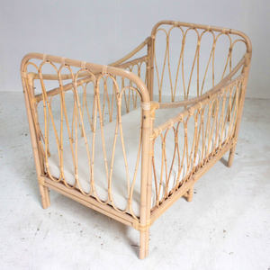 Cuna de madera para bebé con barra para mosquitero, excelente calidad, hermosa cuna de ratán para recién nacidos - Product Image 5