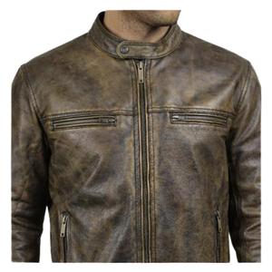 Chaquetas de cuero PU y piel de oveja para hombre, para moda al aire libre y ciclismo, chaqueta de cuero de moda hecha a medida - Product Image 3