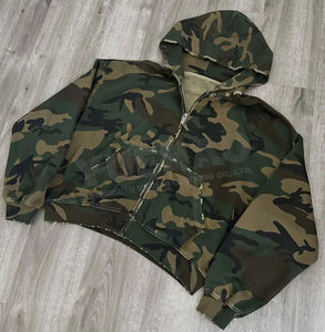 Sweat-shirt à capuche pour homme, imprimé camouflage, coupe classique, 100% polyester, tricoté, style décontracté, respirant, pour l'automne - Product Image 4