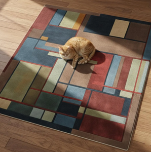 Tapis multicolores faits main en laine tuftée à la main, de haute qualité, motif moderne, écologiques, pour salon, chambre d'enfants, hôtels, bureau - Product Image 1