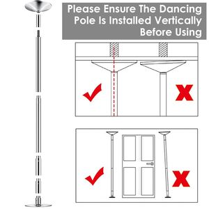 Altezza regolabile 45mm di filatura statica Striper Dance Pole 88-108.1in Fitness esercizio per feste casa Club palestra 551LBS capacità di peso - Product Image 3