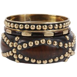 Pulsera de Madera con Pentagrama Retro, Diseño Ancho con Remaches, Accesorio Unisex Moderno, Hecho a Mano, Resistente al Agua, Color Natural - Product Image 4