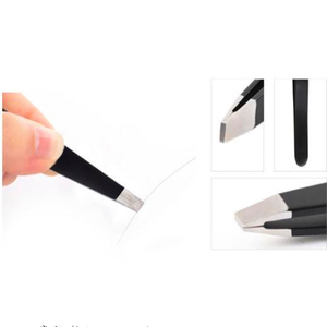 Black Color Professional Stainless Steel Slant Tip Eyebrow Tweezers Eyebrow Clips Hair Removal <b>Makeup</b> <b>Tools</b> Eyebrow Tweezers - Product Image 2