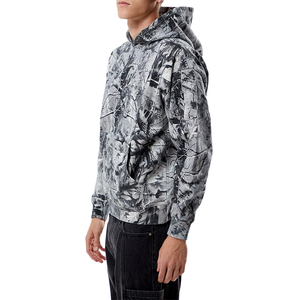 Sudadera con Capucha de Algodón Mezclado con Estampado de Camuflaje Gris y Negro, Sudadera con Capucha Estilo Urbano, Fabricante Mayorista OEM ODM Personalizado - Product Image 5