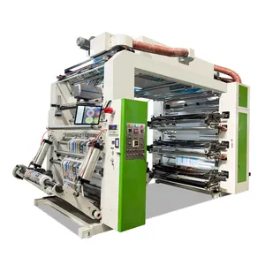 Imprimante à piles à grande vitesse rouleau de film plastique 6 couleurs à rouleau machine d'impression flexo pour sac en plastique