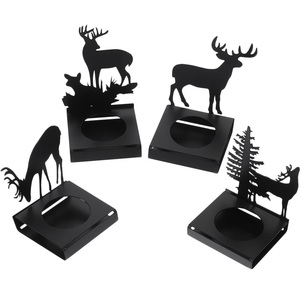 Stylish Deign Unique Metal Reindeer Sleigh Christmas Decor With Trees Candle Holders Traditional Handmade Home Decorative Items - Product Image 3