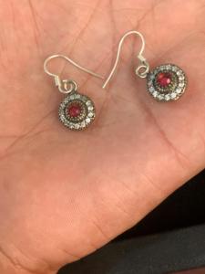 <b>Garnet</b> Gemst Designer Brands Jewelry High Quality Best Price Wholoselase Gemstone Brass Oxidized Antique Birthstone <b>Earring</b> - Product Image 2
