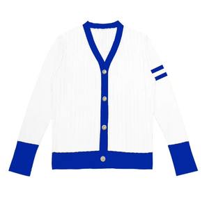 เสื้อคาร์ดิแกนคอวี ZETA แบบยูนิเซ็กซ์  โลโก้สั่งทำได้  ผ้าโพลีเอสเตอร์/คอตตอน  ถักลายริบ  สีตัดกัน  สวมใส่สบาย  เหมาะสำหรับฤดูหนาว - Product Image 5