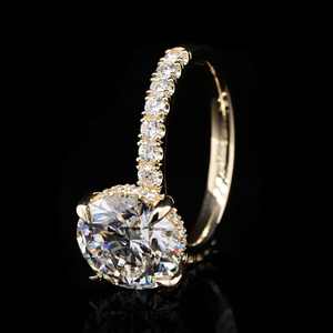 Prêt à expédier - Bague en argent sterling S925 de luxe avec moissanite 5 carats pour femme - Bagues de fiançailles et de mariage - Product Image 2