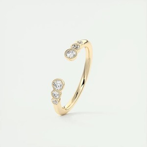 0.66 CT Round Cut Diamond <b>Ring</b> Open Cuff Bezel Set Band Matching Wedding <b>Ring</b> <b>Adjustable</b> Stacking Diamond <b>Ring</b> Modern Style - Product Image 4