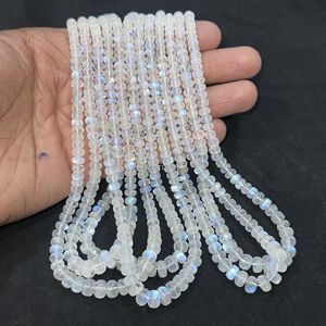 Perles rondes lisses en pierre de lune arc-en-ciel AAA, brin de 16 pouces, 4 mm 6 mm, perles de pierres précieuses naturelles en vrac pour la fabrication de bijoux en gros - Product Image 2