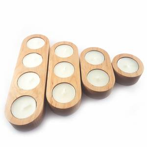 Ensemble de porte-bougies en bois fait main par les meilleurs artisans, de haute qualité, forme ronde et ovale, décoration d'intérieur, plateau à bougies, style rustique - Product Image 2