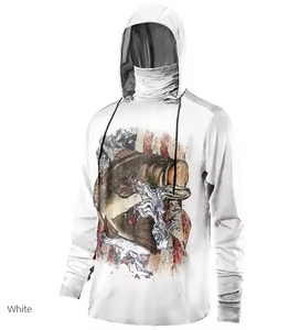 Chemises et hauts de pêche en polyester antibactérien 100% polyester avec col à capuche Sublimation - Product Image 2