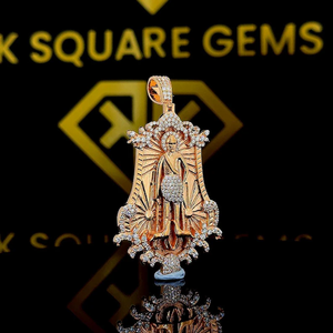 Pendentif Hip Hop Personnalisé Santa Muerte Grim Reaper en Argent Sterling Moissanite VVS Plaqué Or Rose Rhodié Luxe pour Enfants - Product Image 2
