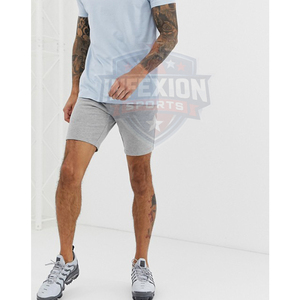 Shorts Bermuda en Coton Gris pour Homme avec Cordon de Serrage et Poches, Coupe Décontractée, Taille Moyenne, Style Tricoté Respirant - Product Image 2