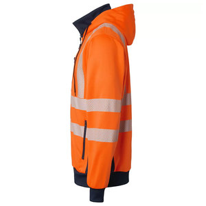 Vêtements de travail personnalisés pour l'extérieur, sweats à capuche zippés de construction, vêtements de sécurité réfléchissants, sweats à capuche zippés en polyester à manches longues - Product Image 3