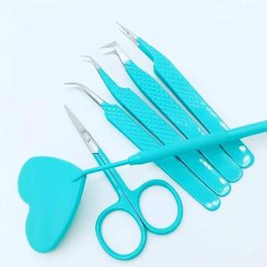 Pinzas de Alta Calidad para Extensión de Pestañas, Juego de Herramientas de Precisión de Acero Inoxidable, Antimagnéticas, Resistentes al Ácido, Antiestáticas, Serradas - Product Image 5