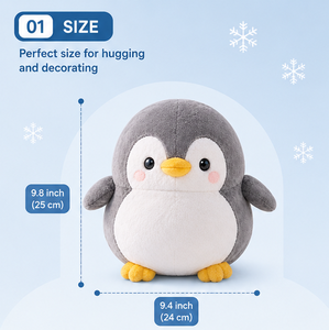 Peluche de Pingüino, Adorable Peluche de Pingüino Ártico, Peluche Kawaii, Suave y Acogedor, Juguete de Regalo para Niños y Bebés - Product Image 2