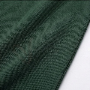 Polo à manches courtes pour homme, vert foncé, coton piqué, respirant, coupe classique, design tricoté uni - Product Image 5