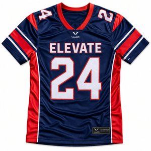 เสื้อฟุตบอลอเมริกันแบบกำหนดเองสำหรับทีมและลีก ผ้าโพลีเอสเตอร์แห้งเร็ว ระบายอากาศได้ดี พิมพ์ลายชื่อและหมายเลขผู้เล่นแบบซับลิเมชั่น - Product Image 4