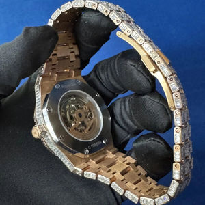 Customizable <b>Skeleton</b> white Full Iced Out Round Moissanite Diamond Classic Hip Hop Luxurious Stylish <b>Watch</b> <b>For</b> <b>Men</b> Gift - Product Image 5