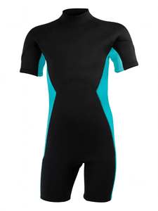Traje de Neopreno de Manga Corta Unisex al por Mayor, Color Azul y Negro, Traje de Baño para Adultos con Cuello Redondo, Traje para Deportes Acuáticos, OEM, ODM, Personalizado - Product Image 1