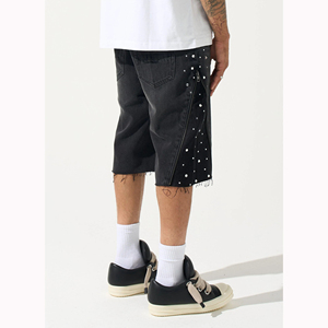 Shorts en denim épais de haute qualité sur mesure OEM, vente en gros, shorts décontractés vintage en coton marron - Product Image 5