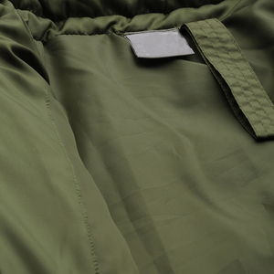 Veste matelassée pour homme, vert olive, col montant, fermeture éclair, coupe-vent, décontractée, couleur unie, extérieur en polyester, coupe régulière - Product Image 5