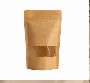 Bolsa de Papel Kraft Biodegradable para Envasado de Alimentos con Ventana Transparente y Base Reforzada - Product Image 1