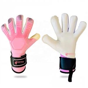 Gants de gardien de but, design personnalisé, paume avant en latex allemand de 4 mm, dos en silicone injecté, coupe Meduis, sangle élastique attachée - Product Image 1