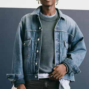 Veste en jean délavée haut de gamme pour homme, manteau d'hiver décontracté en polaire - Product Image 2