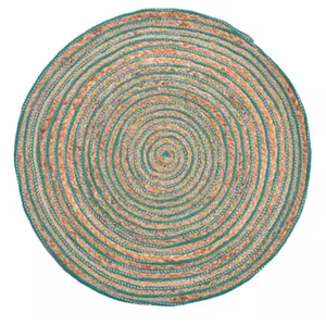 Tapis faits main en jute bleue 100% naturelle, réversibles et antidérapants, pour porte, chambre, table de pique-nique et yoga, idéaux comme nappes. - Product Image 6