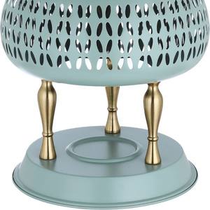 Plat à réchaud élégant bleu pastel avec couvercle en dôme suspendu unique et accents dorés pour la décoration moderne de mariages et de traiteurs - Product Image 5