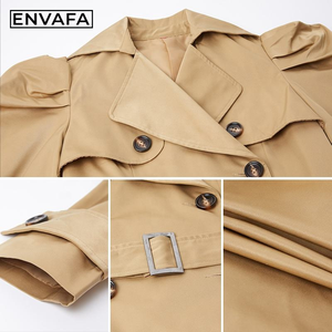 Gabardina de Alta Calidad para Mujer con Logotipo Personalizado, Gabardina Larga Cortavientos al por Mayor para Damas, Primavera, Otoño, Invierno - Product Image 3