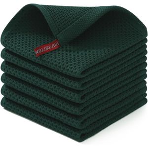Panni da Cucina in Cotone 100% a Nido d'Ape Ultra Morbidi e Assorbenti ad Asciugatura Rapida 30x30 cm Confezione da 6 Nero Scuro - Product Image 1