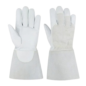 Customizable Cowhide Leather Welding <b>Gloves</b> <b>Knit</b> Wrist Cuff Waterproof Anti-Vibration Anti-Slip 7oz Thickness 26cm Length - Product Image 4