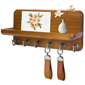 Handcrafted Mango Wood Brass-Inlay <b>Key</b> Holder - Wholesale from India - Product Image 1