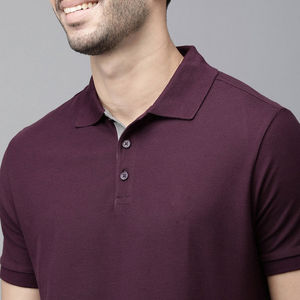 Men's <b>Short</b> Sleeve Polo Shirt Solid Color Cotton Pique Breathable Casual Fit Regular <b>Length</b> Knitted Design Button Front - Product Image 5