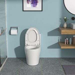 WC in ceramica a doppio filo monopezzo con chiusura morbida - Product Image 3
