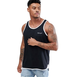 Wholesale Custom Logo Comfortable Solid Color Men Casual 100% Cotton Breathable Tank Tops - Product Image 5