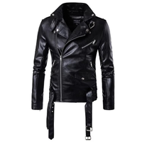 Blouson Bomber Slim en Cuir Formel pour Homme MKB ENTERPRISES, Col Montant, Logo Avant, Hiver, Imperméable, Style Moto, Couleurs Personnalisables