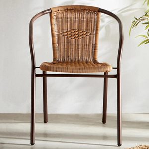 Stylish Polyrattan <b>Chair</b> Outdoor Dining Seating <b>with</b> Weather Resistant Material for Garden Patio Balcony Home Furniture - Product Image 1