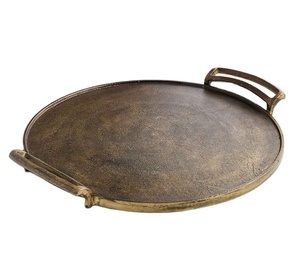 ตกแต่งการออกแบบใหม่ขนาดใหญ่ถาดบนโต๊ะทองเหลืองอายุโบราณเสร็จสิ้นที่ขายดีที่สุดถาดเสิร์ฟ - Product Image 1