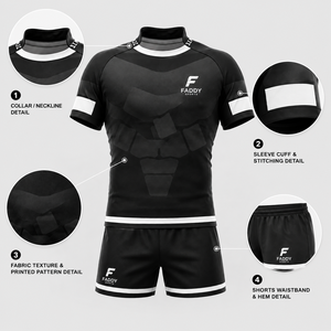 Ensemble de maillots de rugby personnalisés par sublimation, respirant, séchage rapide, uniforme de rugby d'équipe, vêtements de sport professionnels pour hommes, shorts d'entraînement - Product Image 4